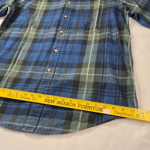 Nautica True Black & Blue Plaid Button Down Flannel Shirt Mens Size M/M NWT - Picture 8 of 13